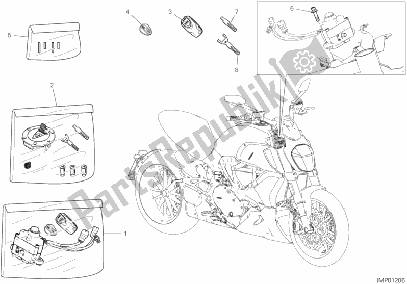Alle onderdelen voor de 12d - Elektrische Apparaten van de Ducati Diavel 1260 USA 2019